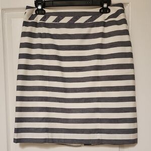 ALEX MARIE White and Blue Pencil Skirt